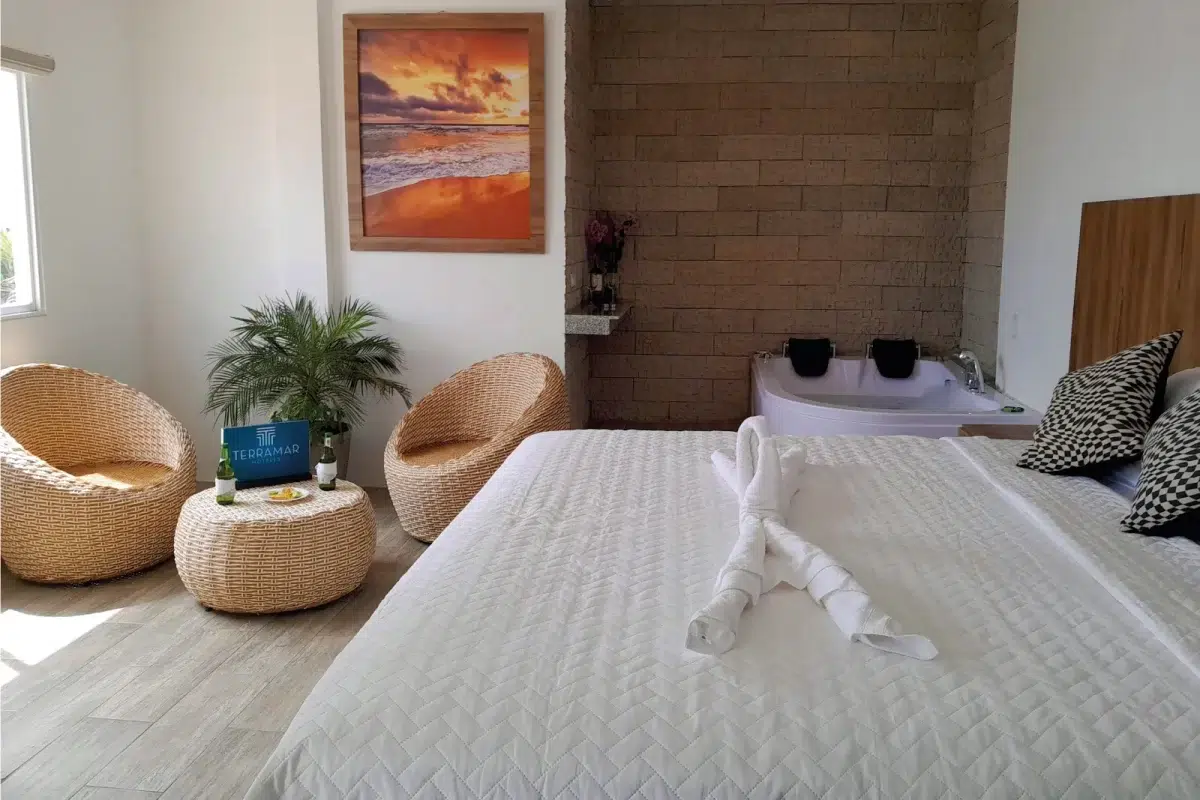 Habitación para dos con jacuzzi hotel Terramar Manabí